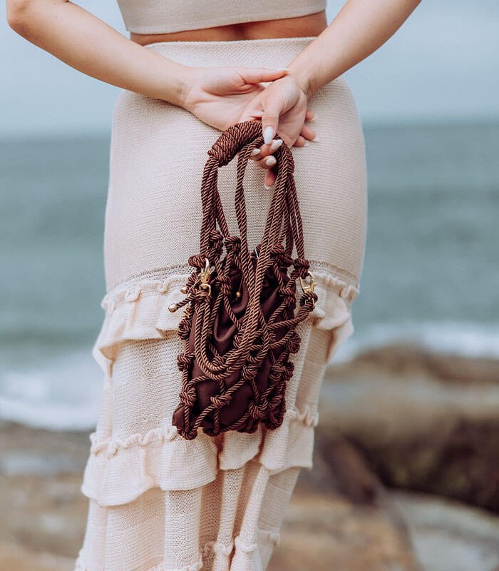 Untitled-4 Eva Brown Macrame Bag - Image 1